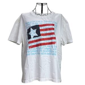 Patriotic Quotes Flag T-Shirt Top  Stars and Stripes Red White and Blue No Tag